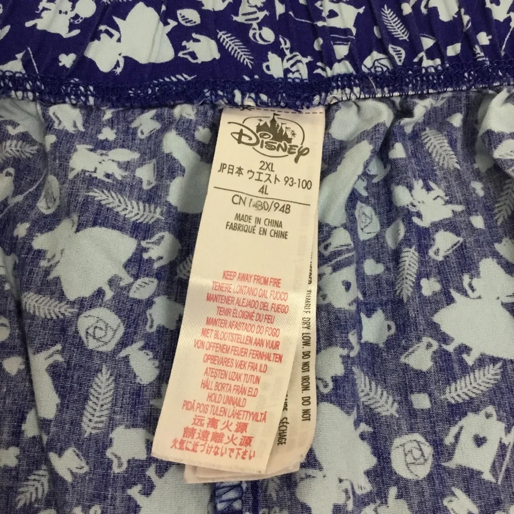Disney Parks Alice In Wonderland Teacup White Rabbit Pj Shorts 2X - Picture 5 of 6
